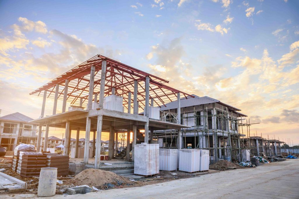 Residential development under construction requiring a noise assessment to support planning and local authority requirements